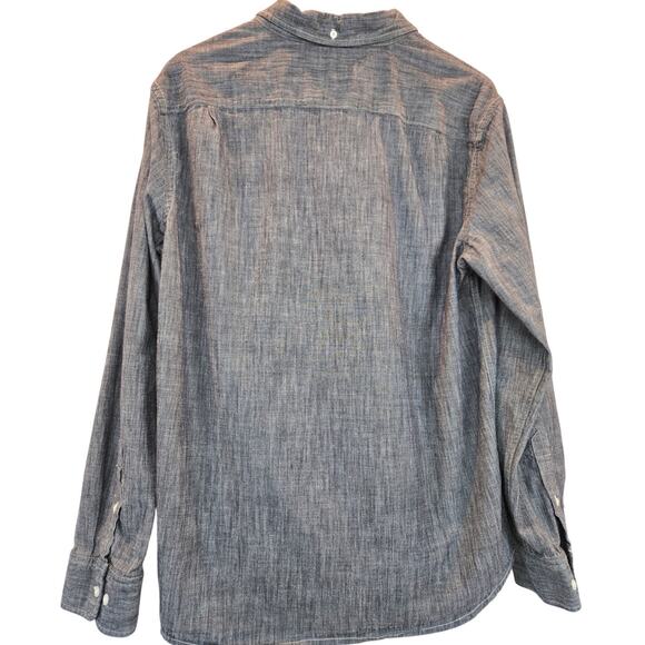 Hawker Rye Gray Chambray Cotton Regular Fit Button Down Casual Mens Large - Picture 2 of 8